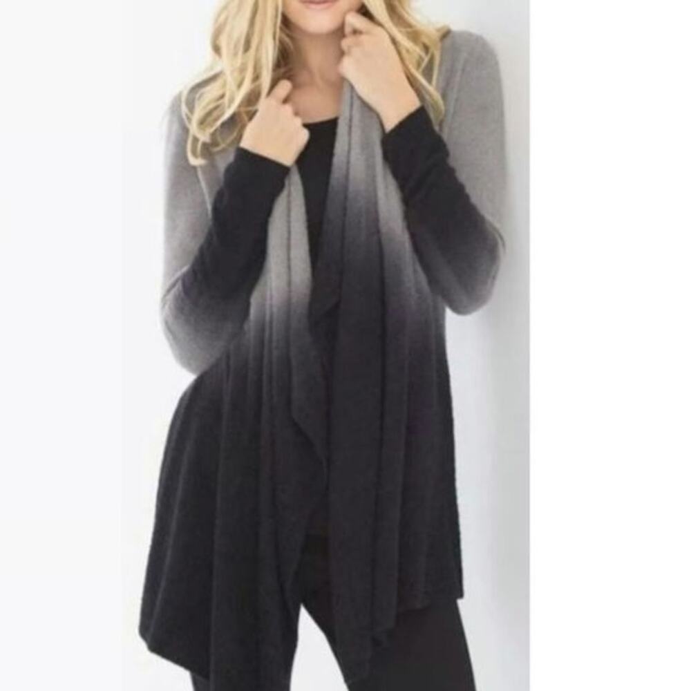 Barefoot Dreams Ombre Gray Black Cardigan